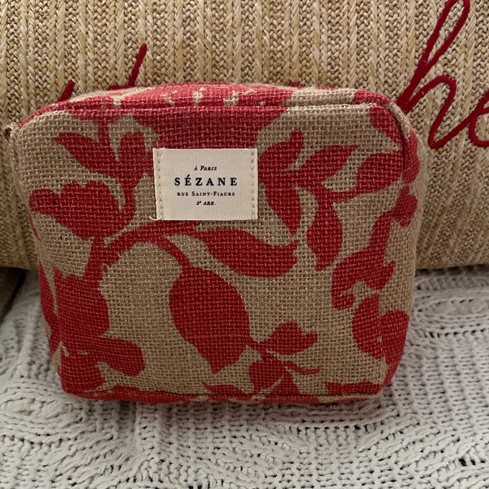 Beautiful Cosmetic Bag  with a floral design.